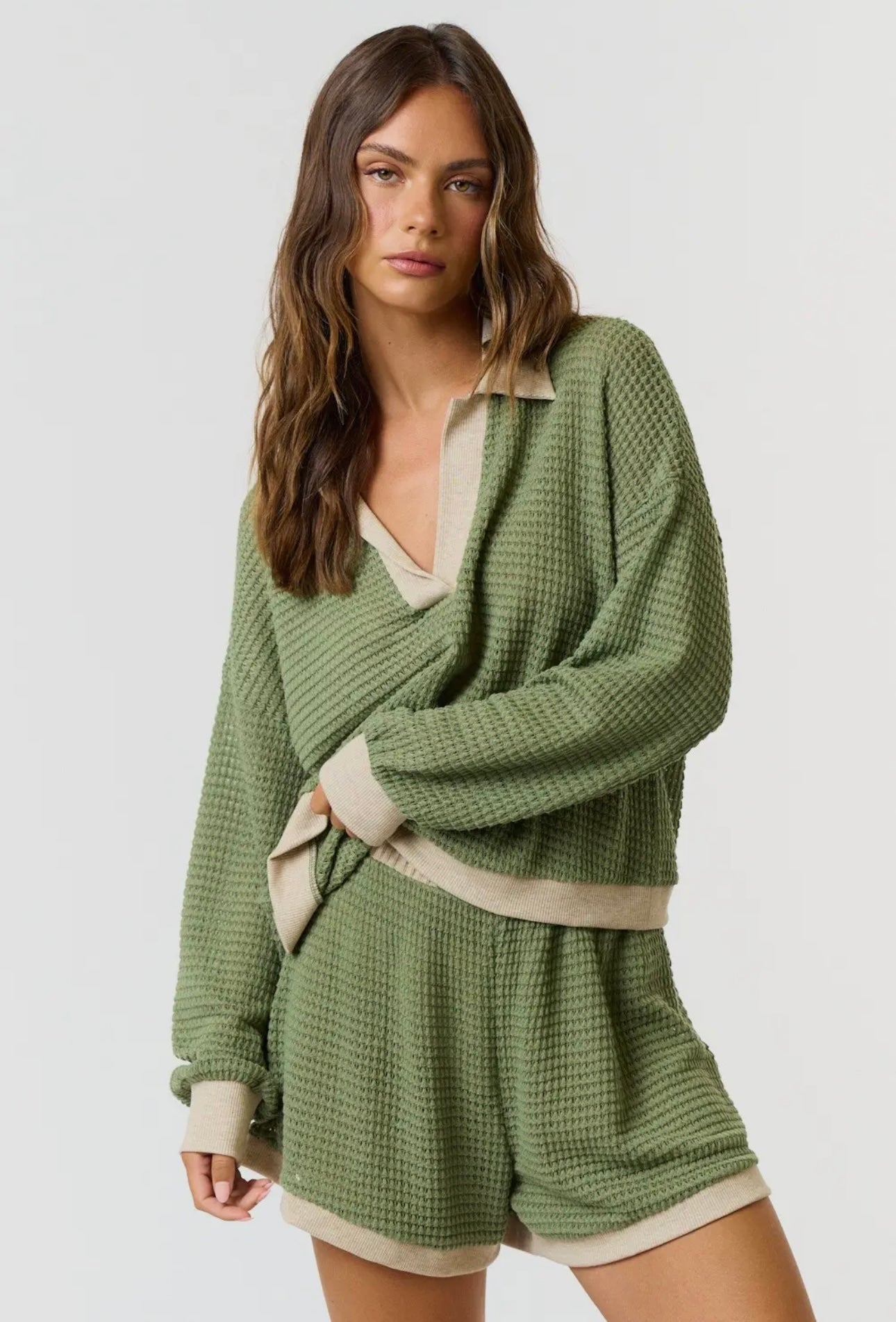 Waffle knit set