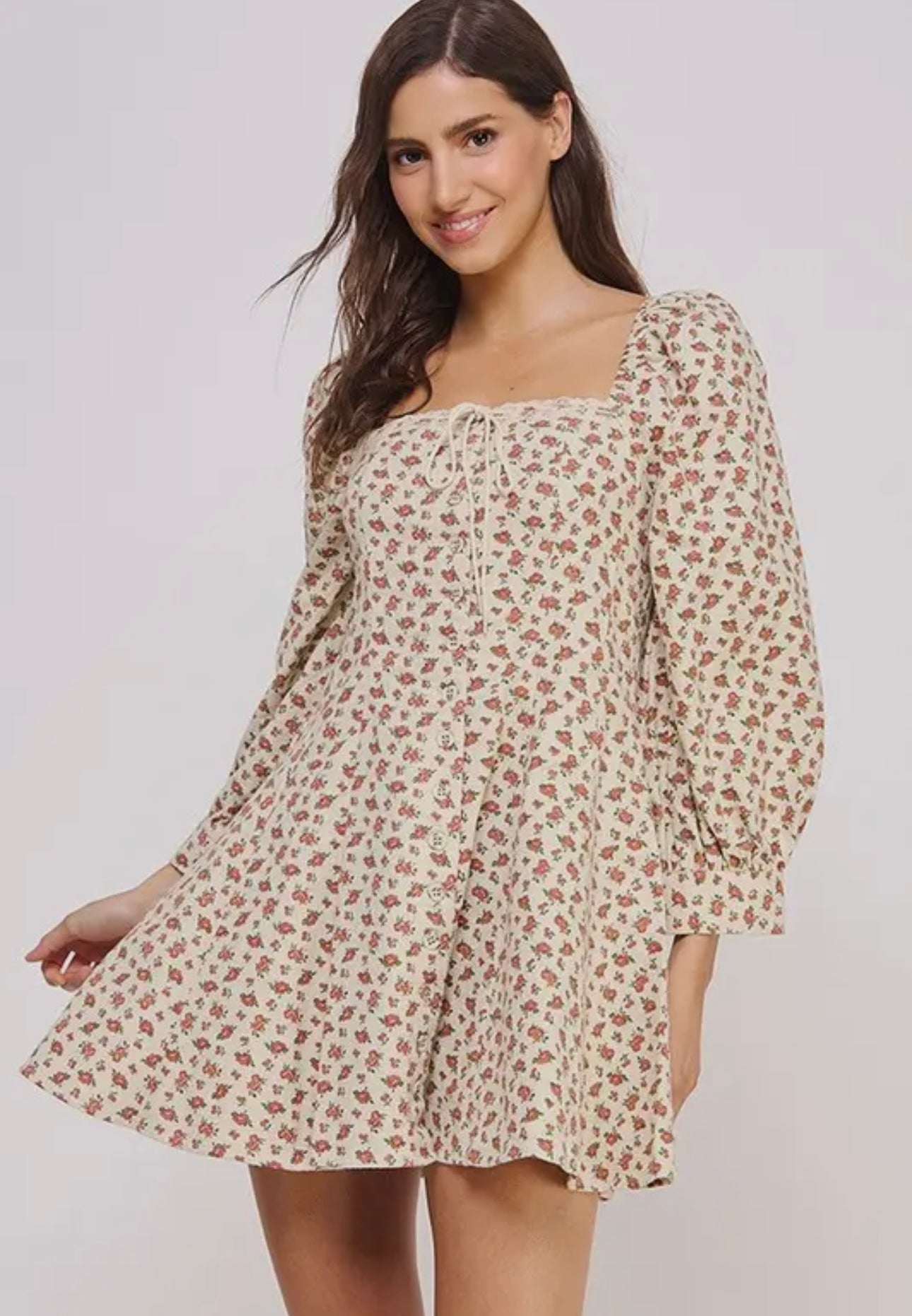 Floral print mini dress