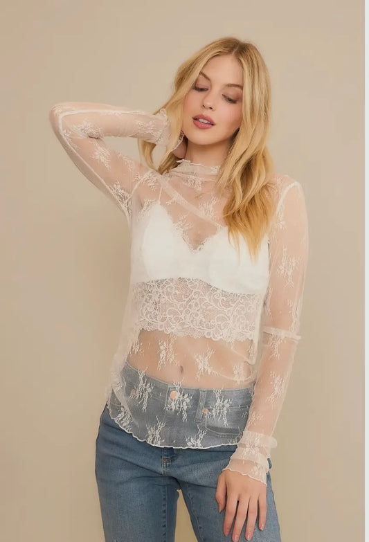 White Lace long sleeve
