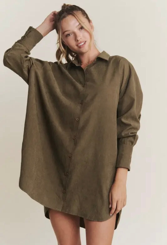 Button down oversized dress