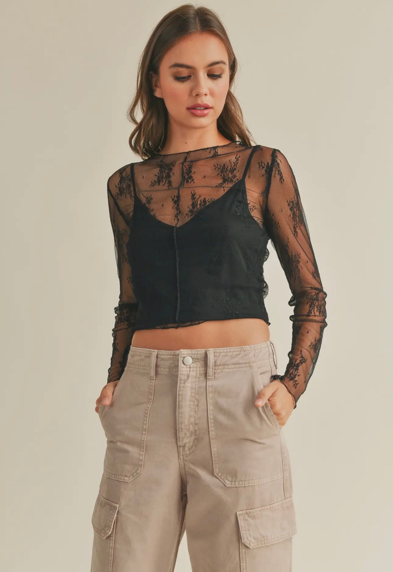 Black long sleeve lace